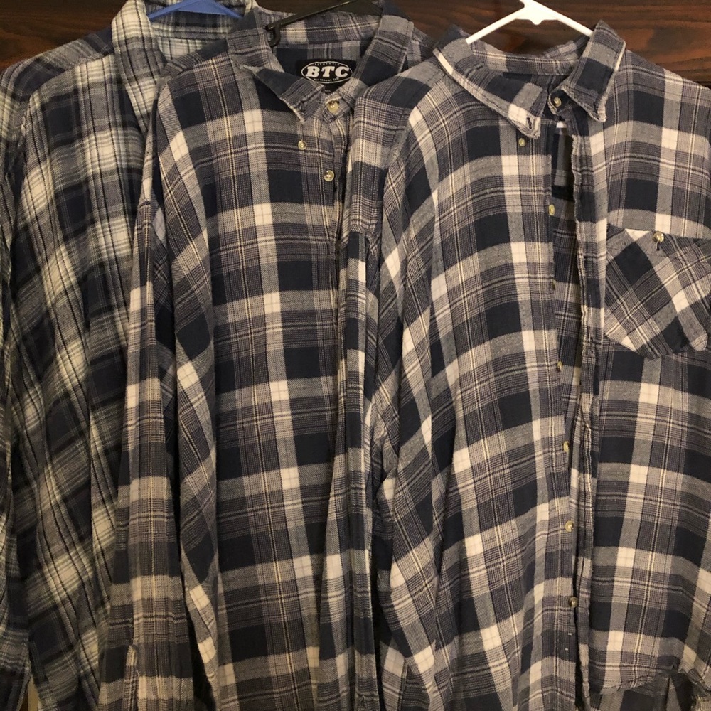 SET OF 3 flannel button shirts -